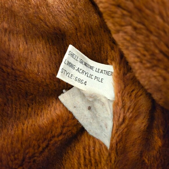 Brown Wilsons Leather, faux fur lined bomber w/ hood - Picture 4 of 5